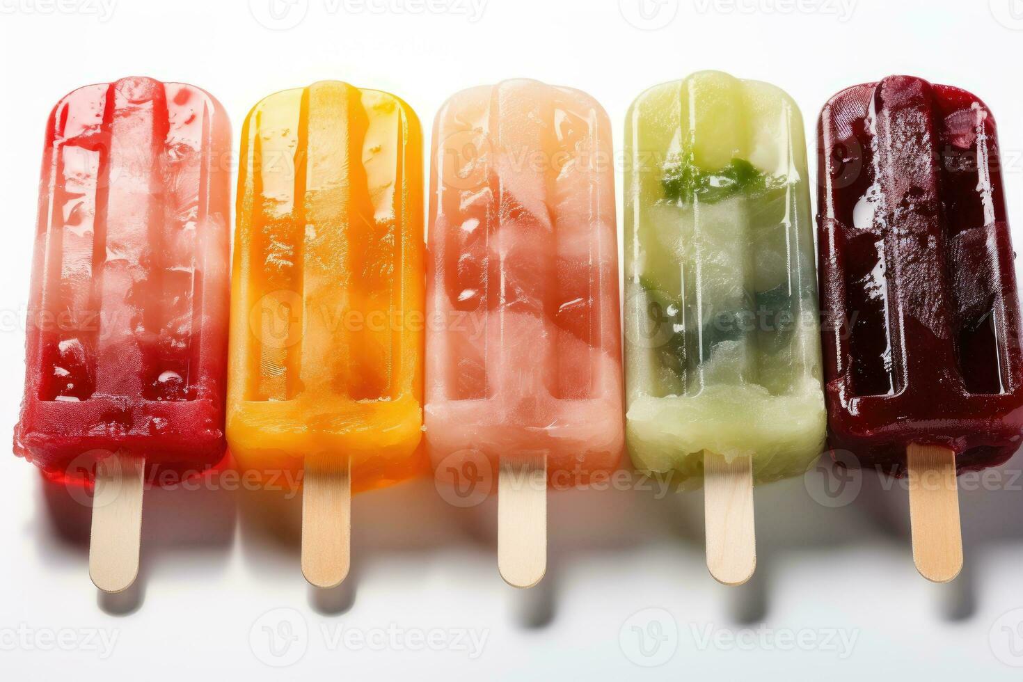 closeup of refreshing popsicles melting quickly AI Generated photo