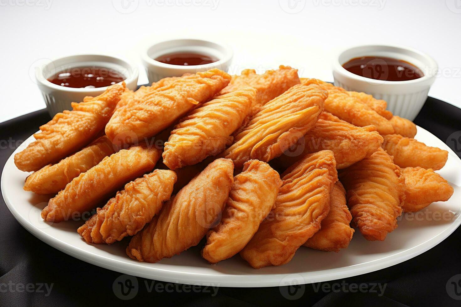 photos of chicken tenders in indoor photo studio AI Generated