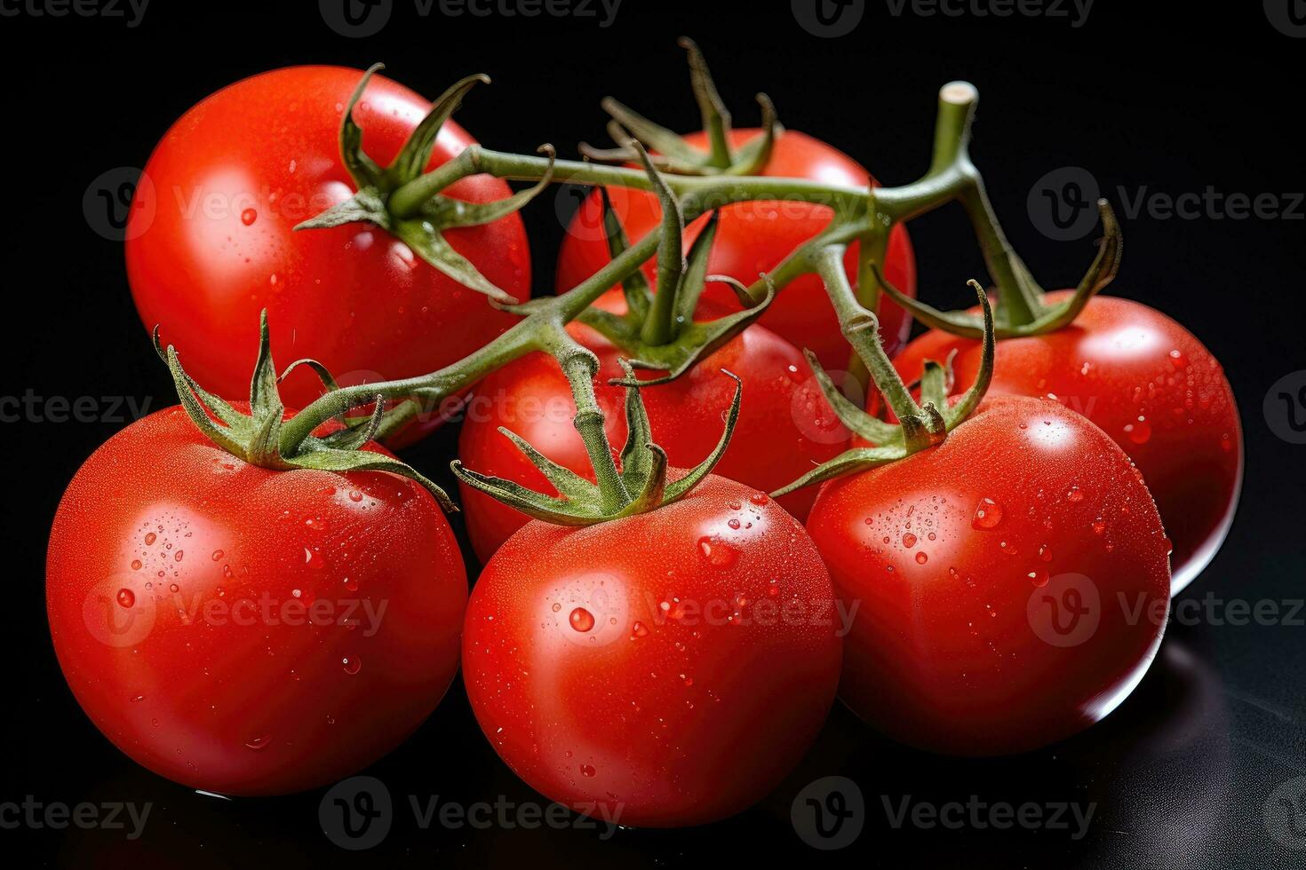 photos of cherry tomatoes in indoor photo studio AI Generated