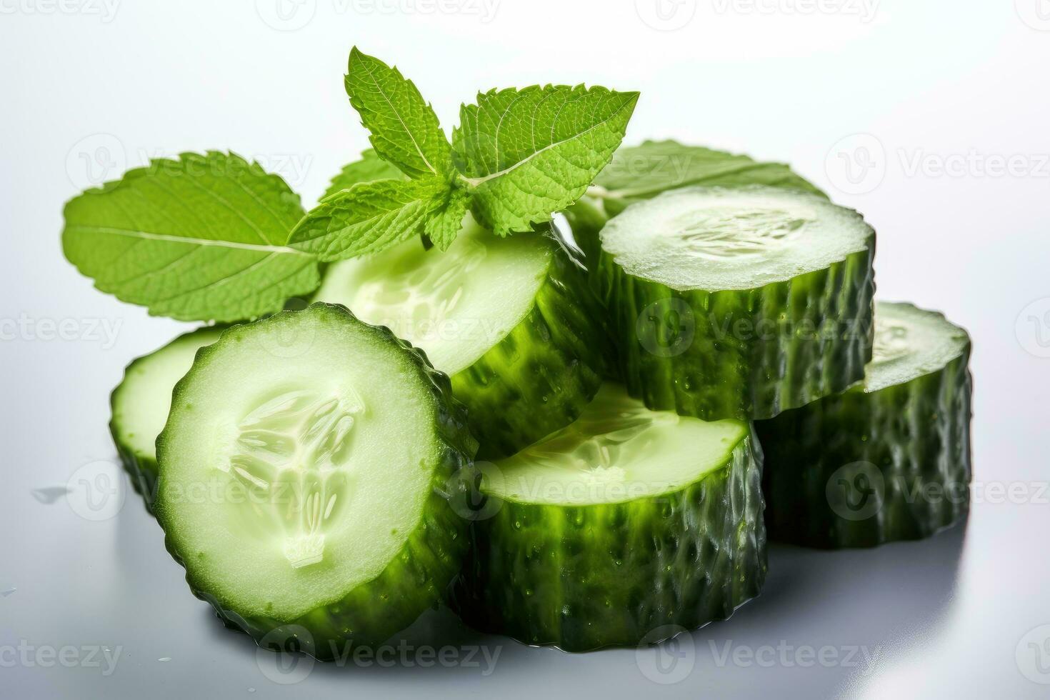 photos of cucumber in indoor photo studio AI Generated