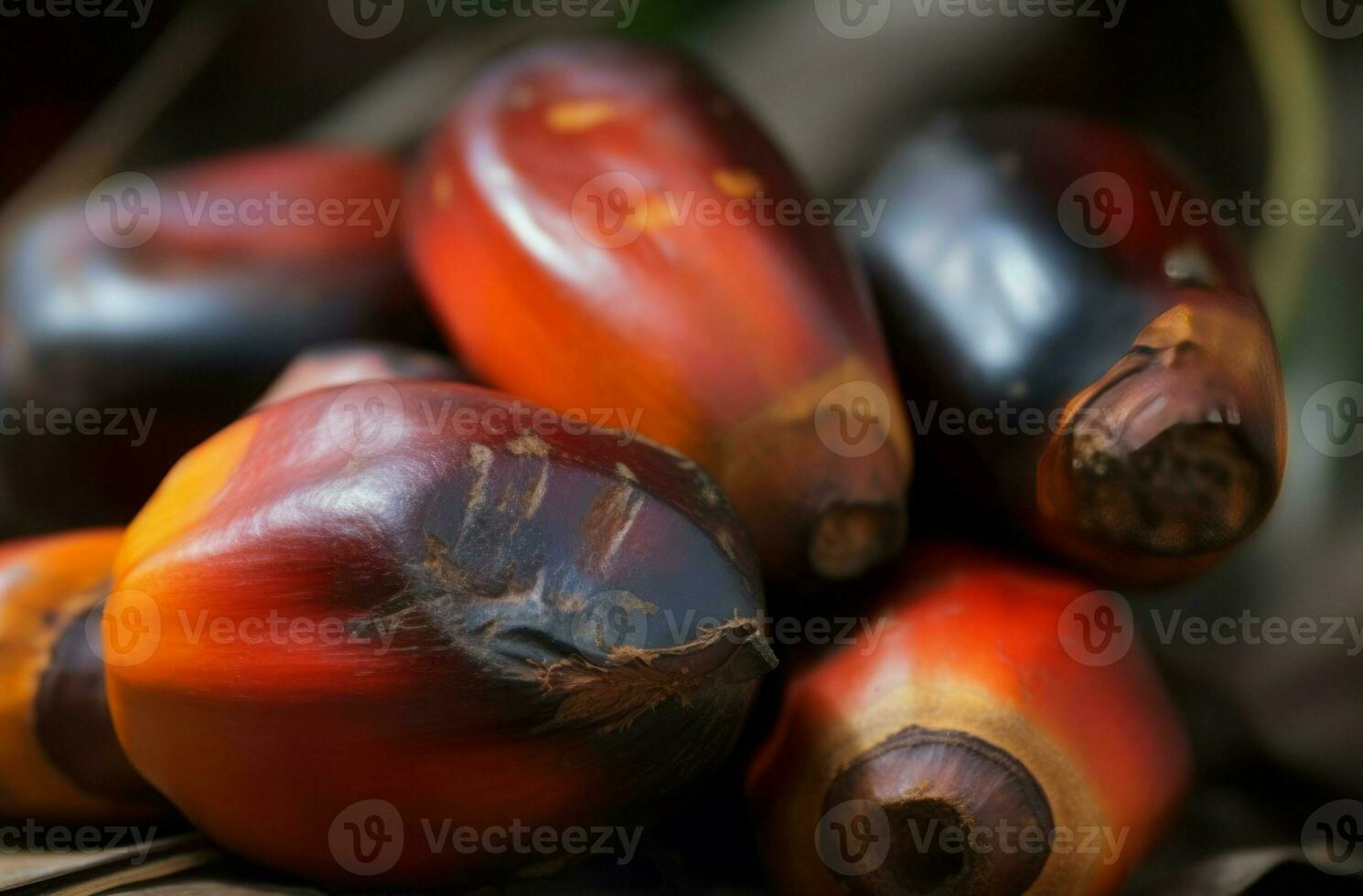 Oil palm seeds kernel background. Generate Ai photo