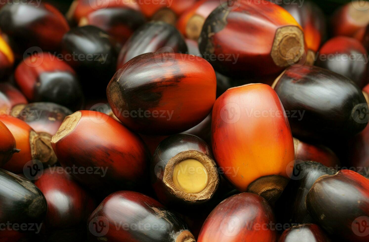 Oil palm seeds background. Generate Ai photo