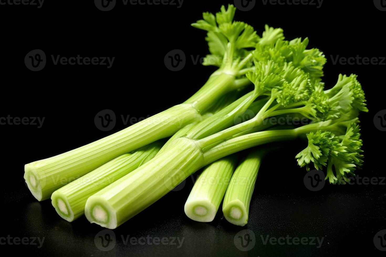 photos of celery in indoor photo studio AI Generated