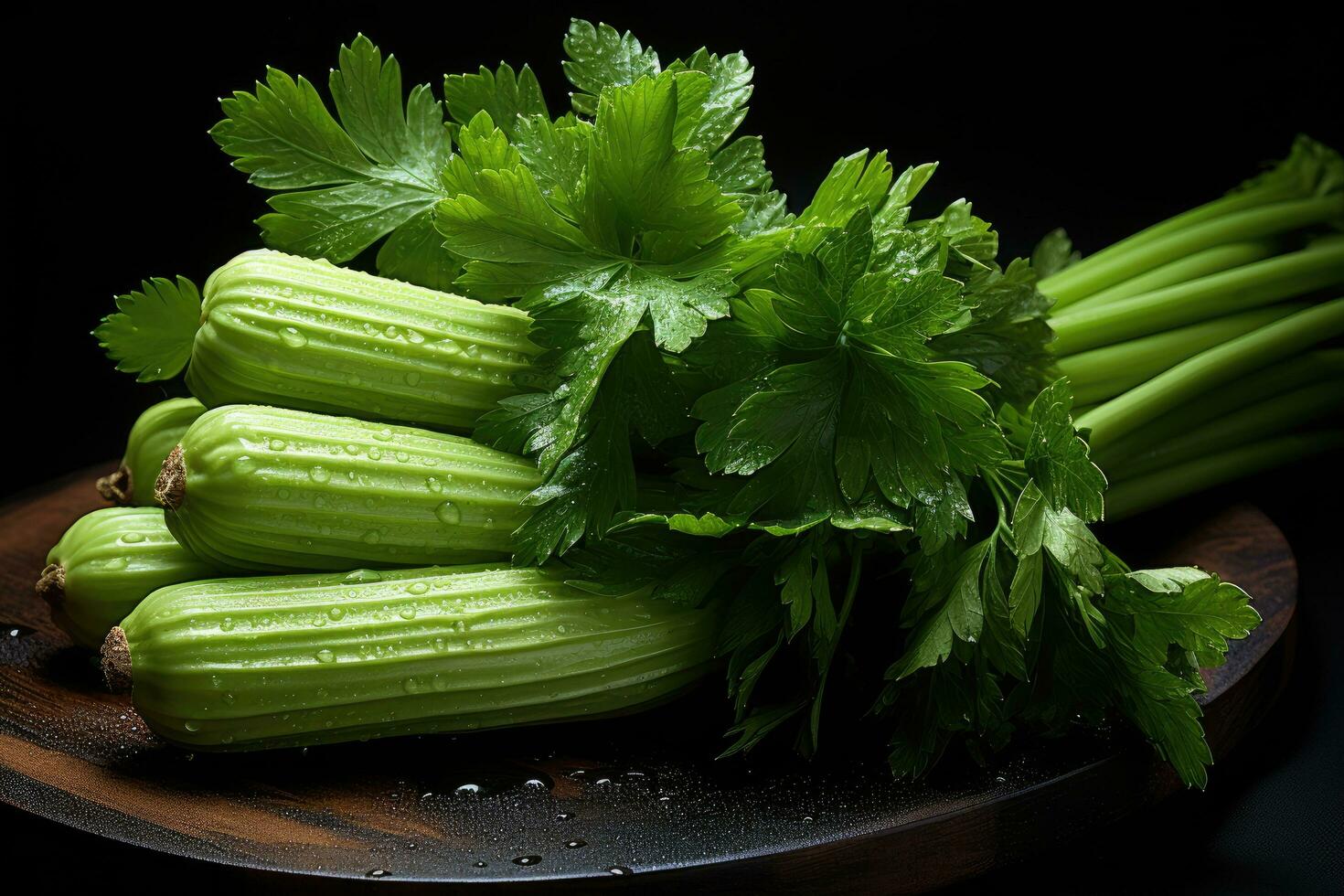 photos of celery in indoor photo studio AI Generated