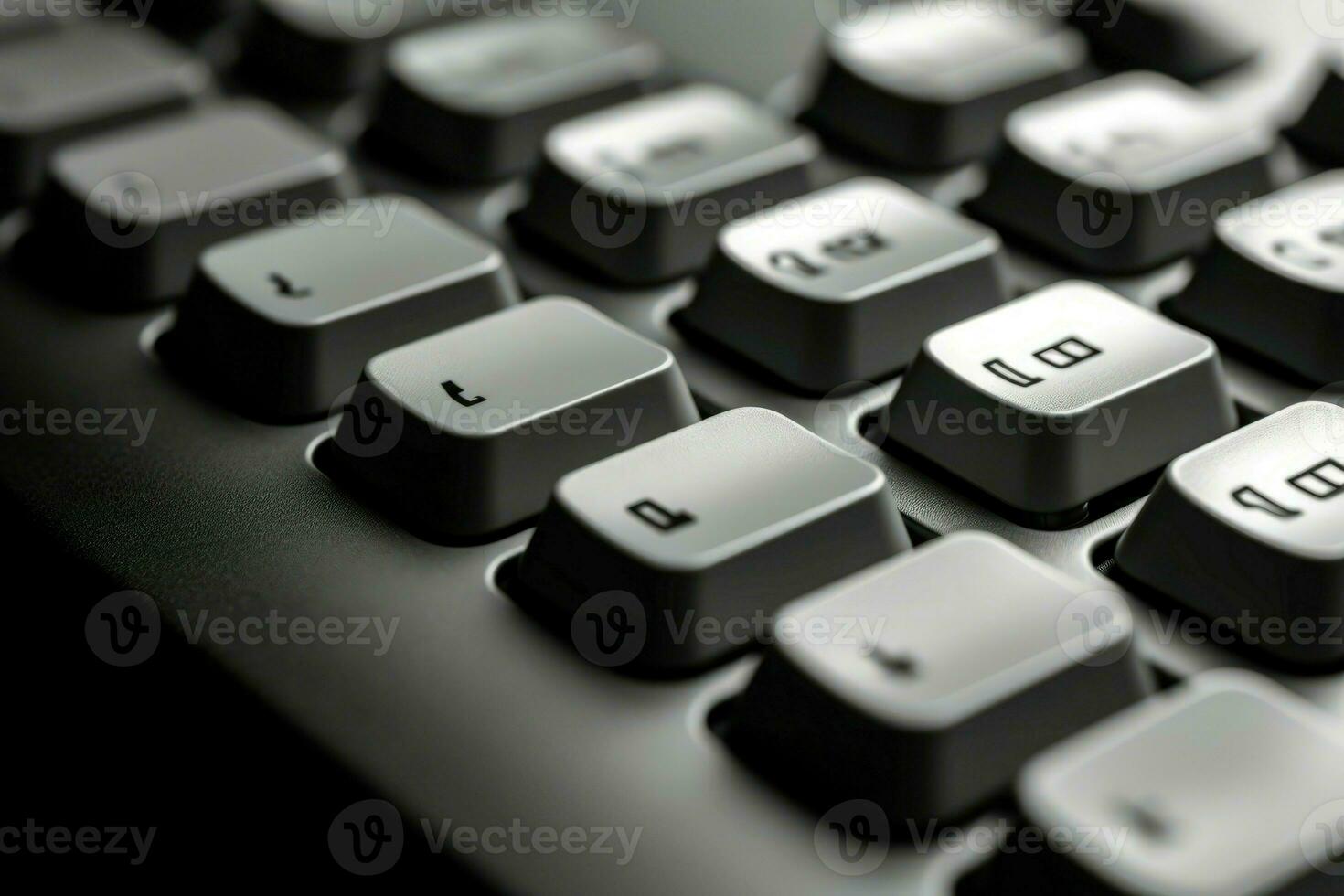 Keyboard buttons closeup view. Generate Ai photo