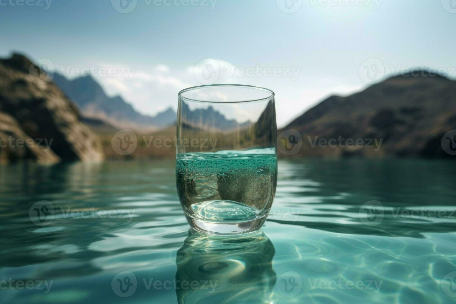 Glass of clear water. Generate Ai photo