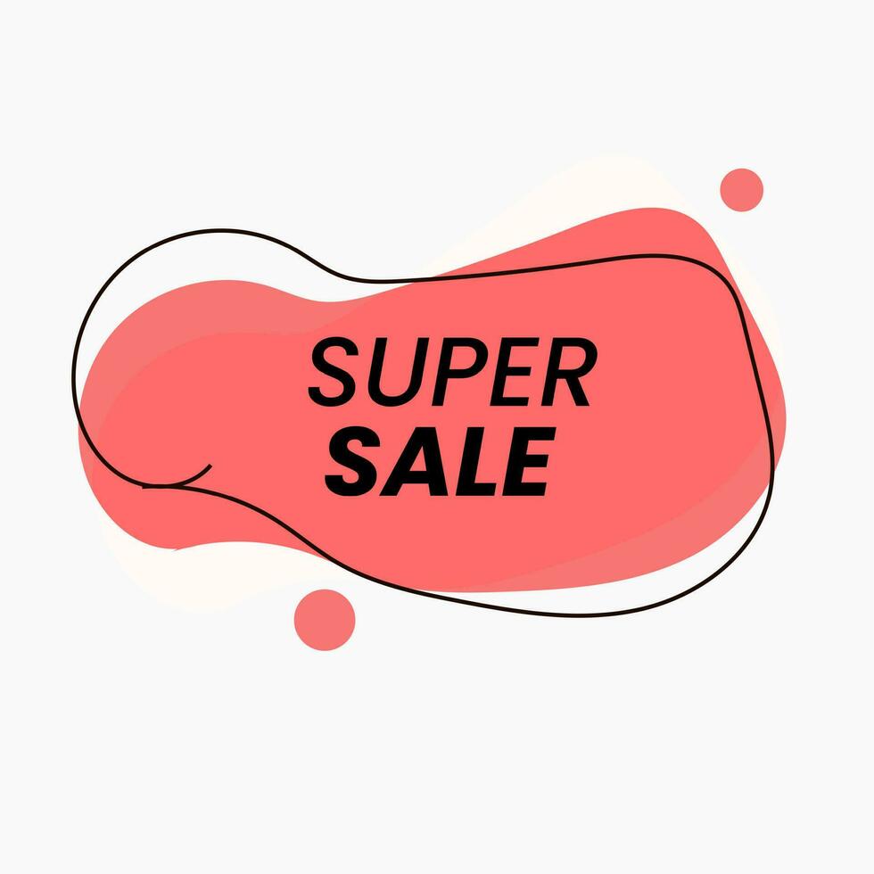 abstract fluid shape with super sale text vector