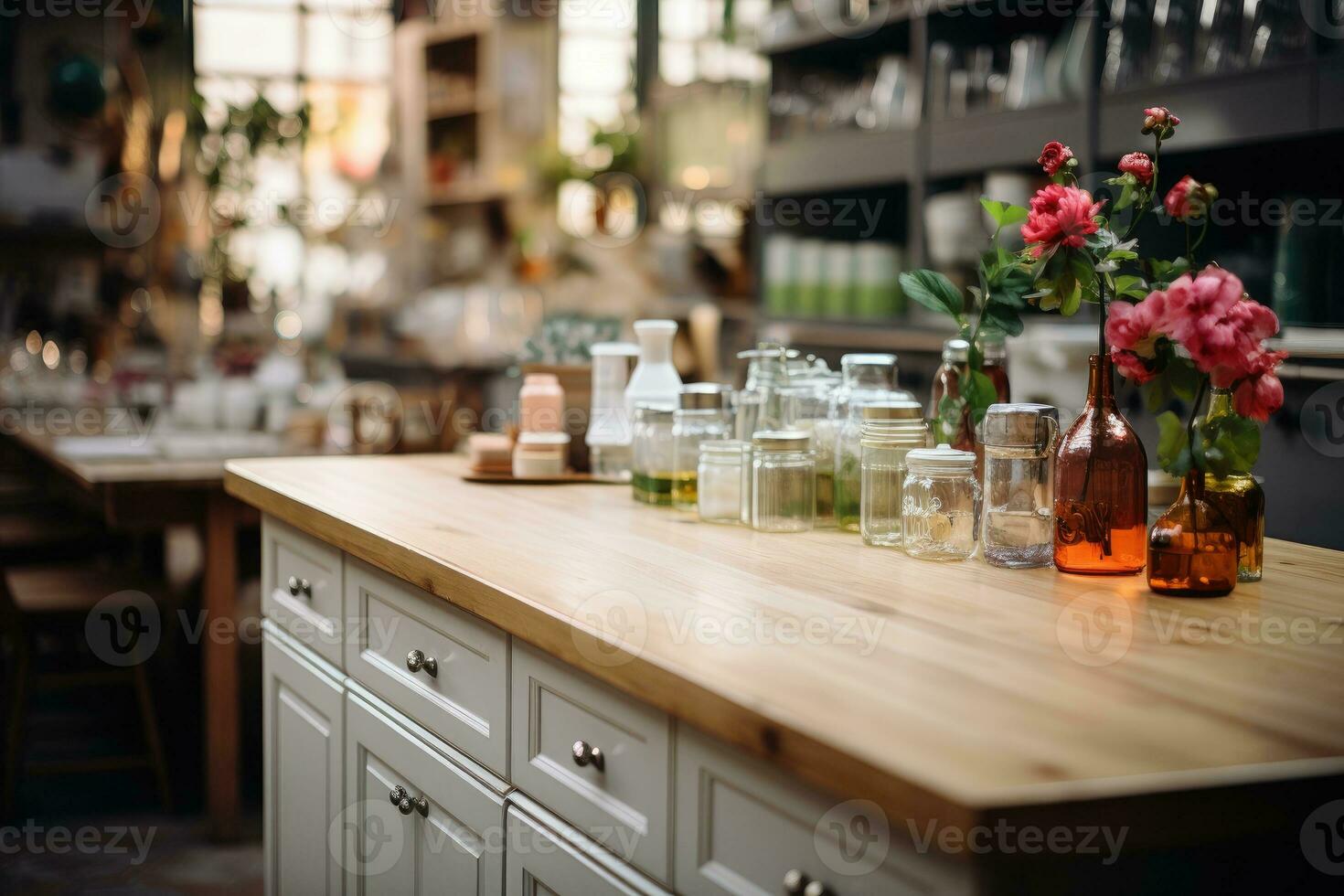 cozy afternoon situation in the kitchen AI Generated photo