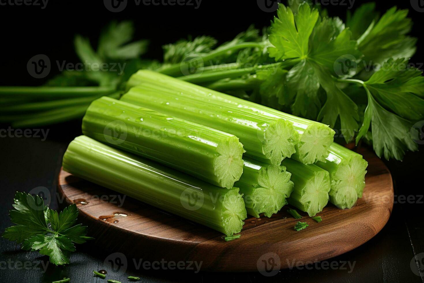 photos of celery in indoor photo studio AI Generated