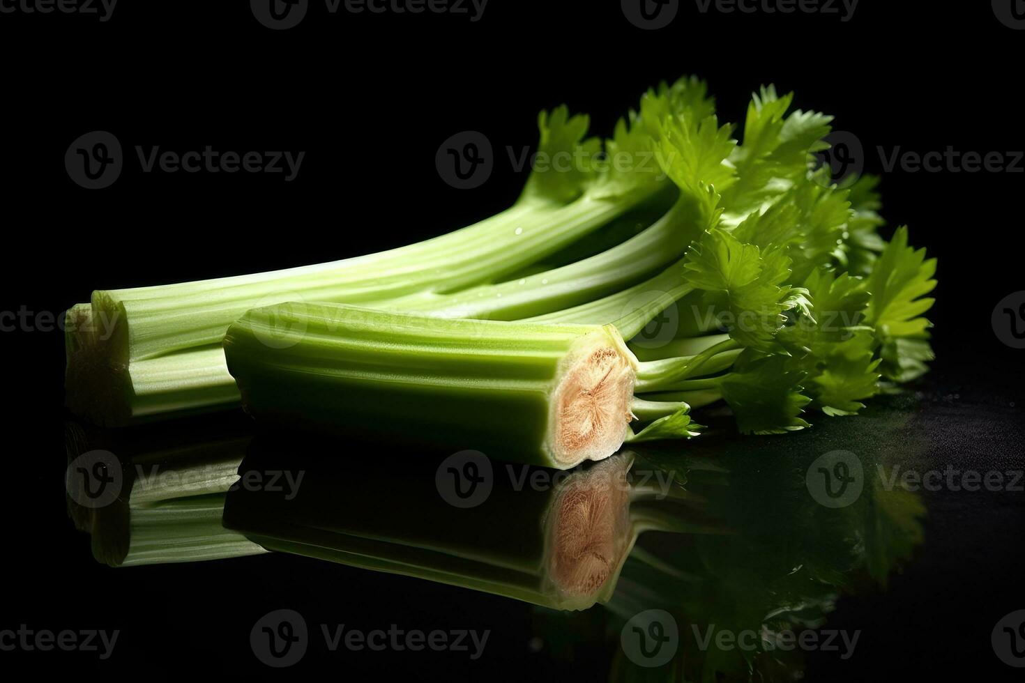 photos of celery in indoor photo studio AI Generated