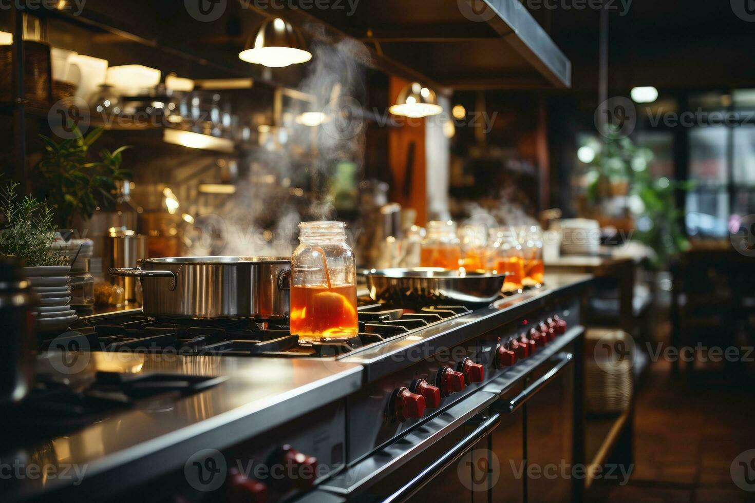 acogedor noche situación en el cocina ai generado foto