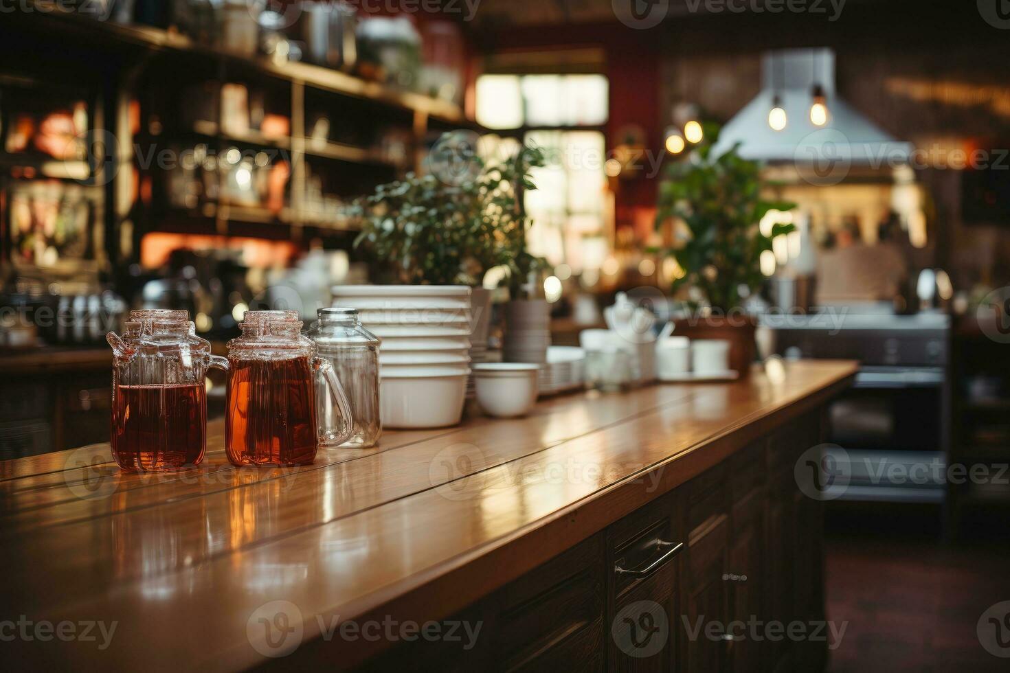 cozy morning situation in the kitchen AI Generated photo