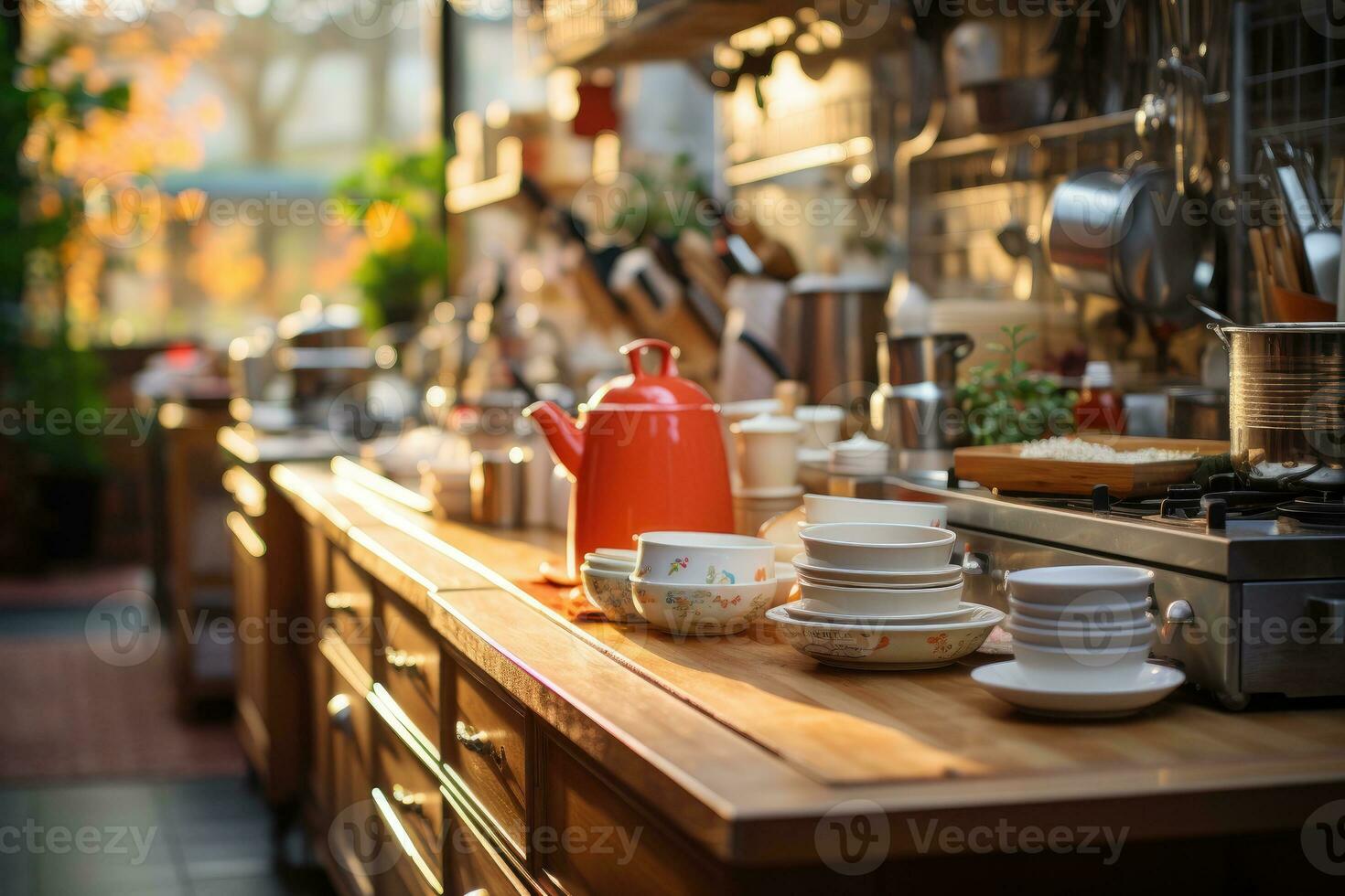 cozy afternoon situation in the kitchen AI Generated photo