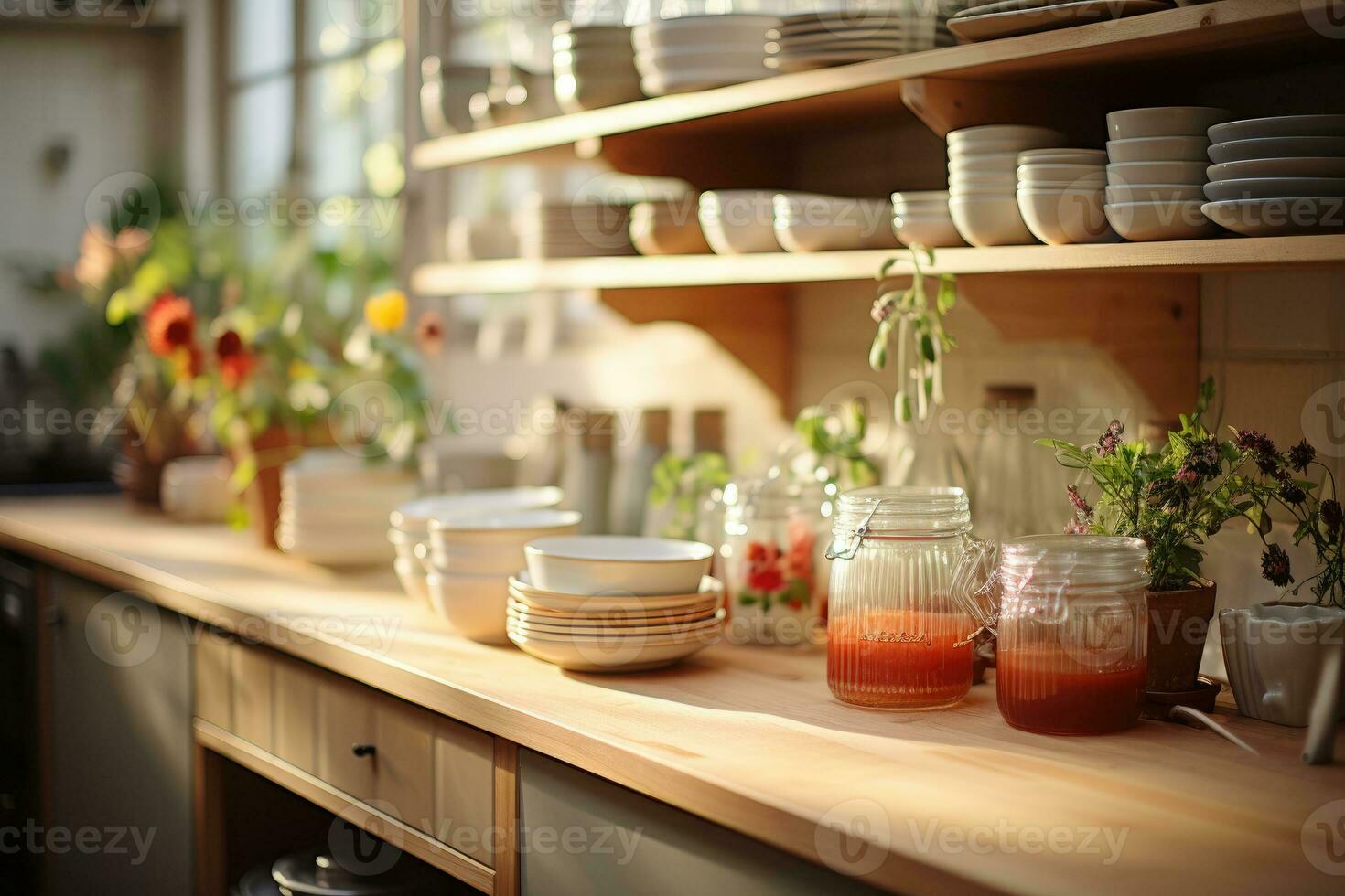 cozy evening situation in the kitchen AI Generated photo