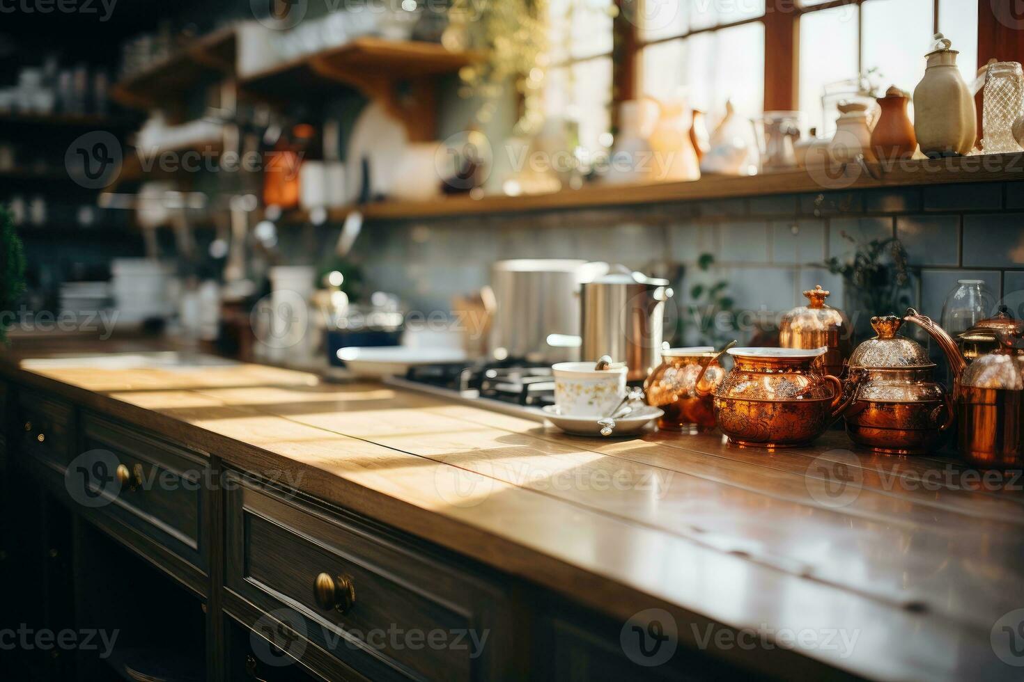 cozy afternoon situation in the kitchen AI Generated photo