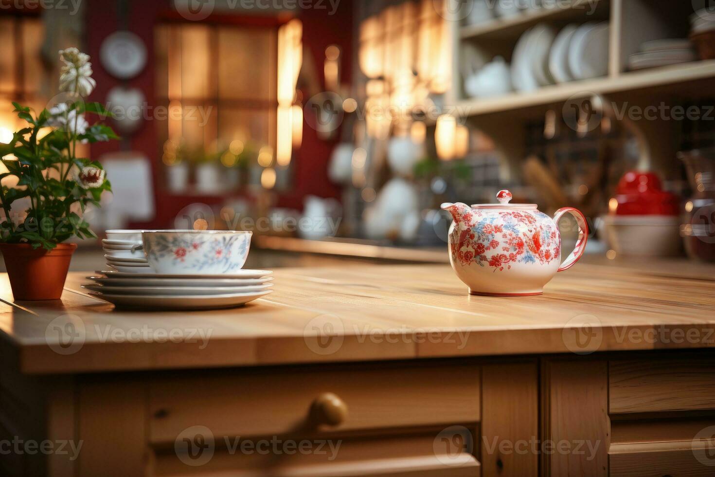 cozy afternoon situation in the kitchen AI Generated photo