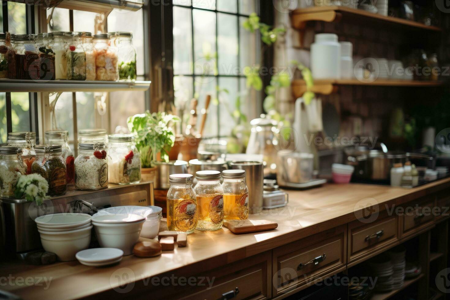 cozy afternoon situation in the kitchen AI Generated photo