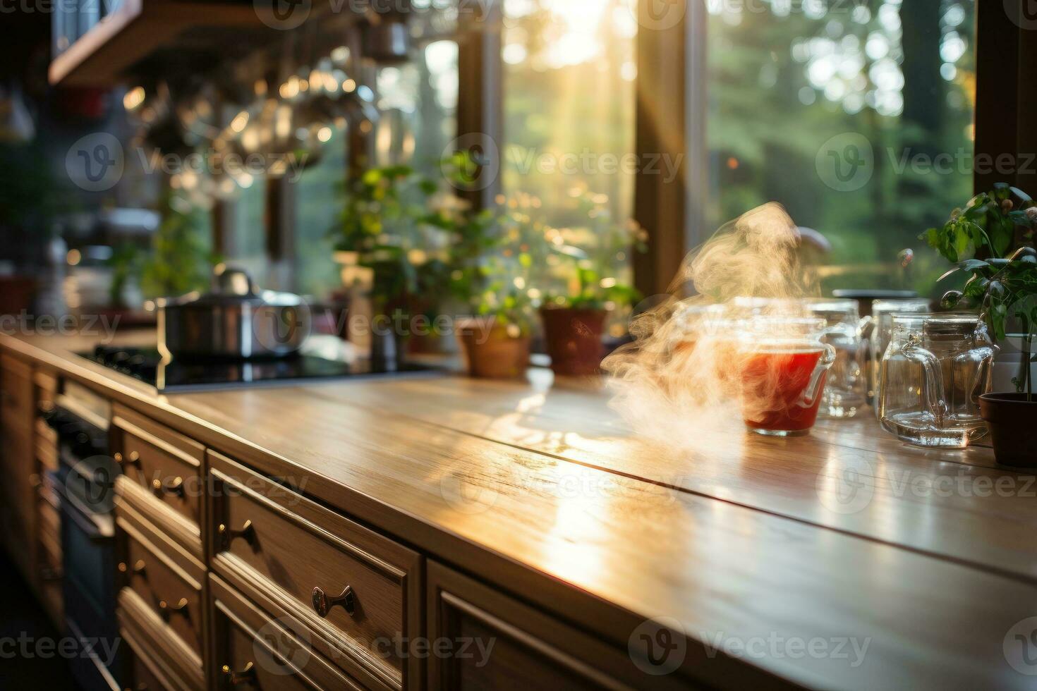 acogedor noche situación en el cocina ai generado foto