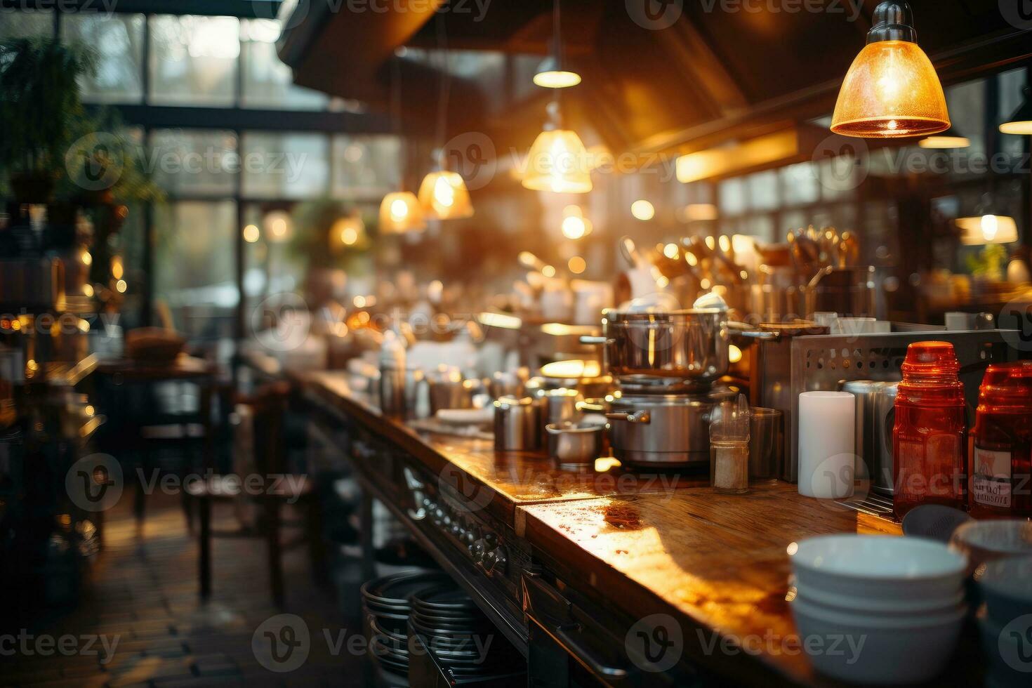 acogedor tarde situación en el cocina ai generado foto