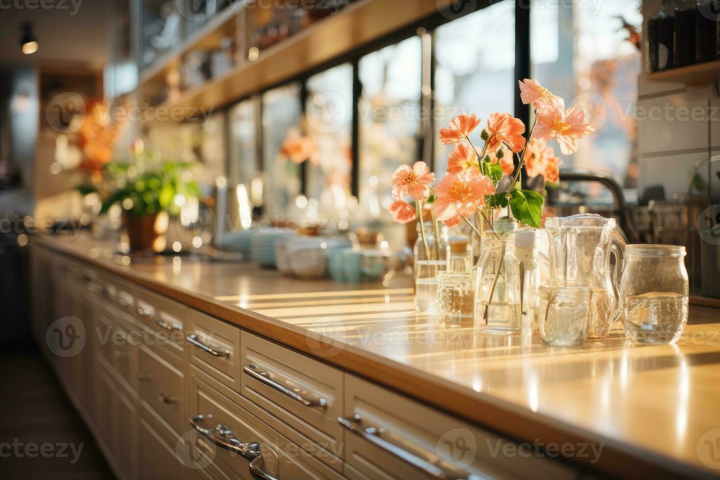 cozy evening situation in the kitchen AI Generated photo