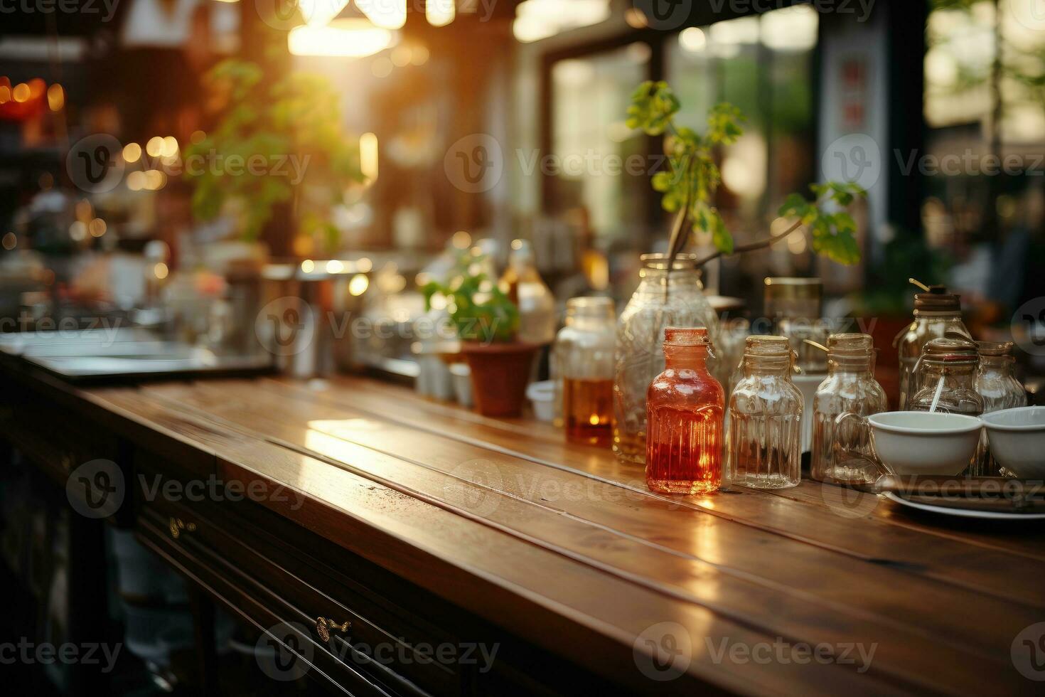 cozy morning situation in the kitchen AI Generated photo
