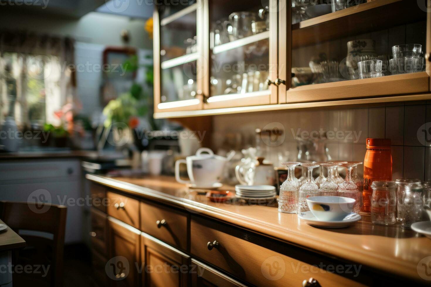 cozy morning situation in the kitchen AI Generated photo