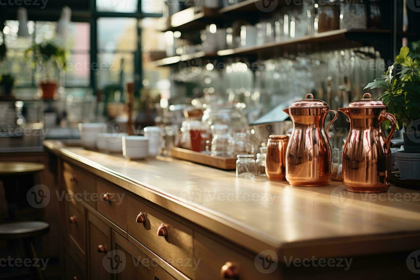 cozy morning situation in the kitchen AI Generated photo