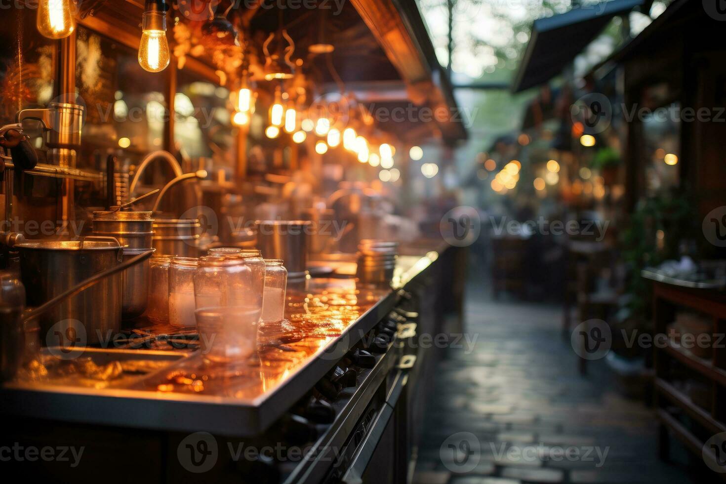 acogedor tarde situación en el cocina ai generado foto