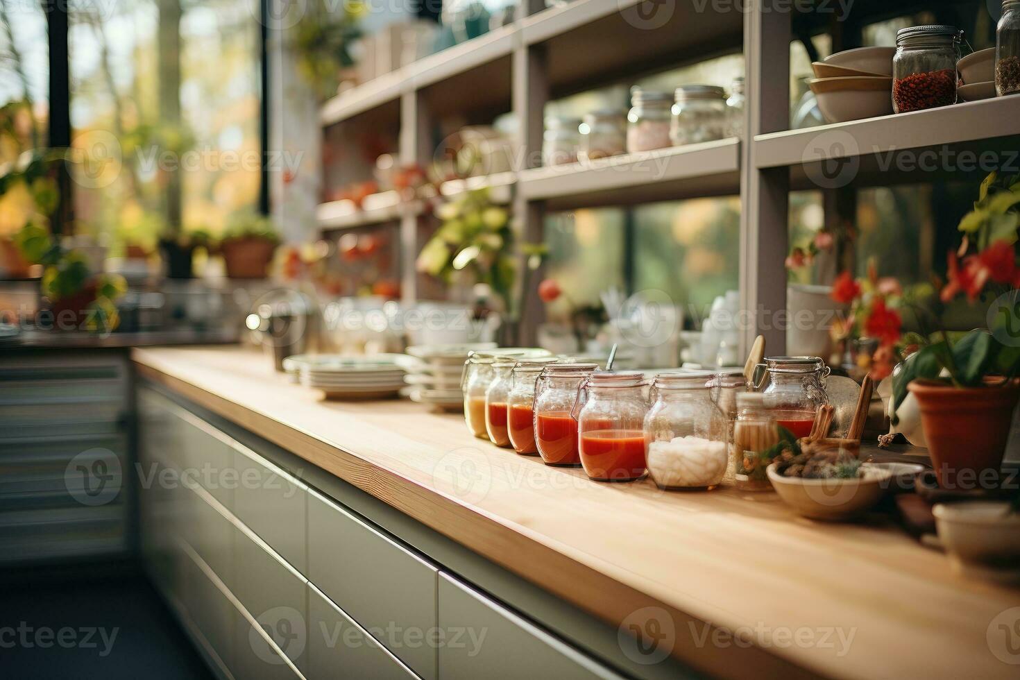 acogedor tarde situación en el cocina ai generado foto