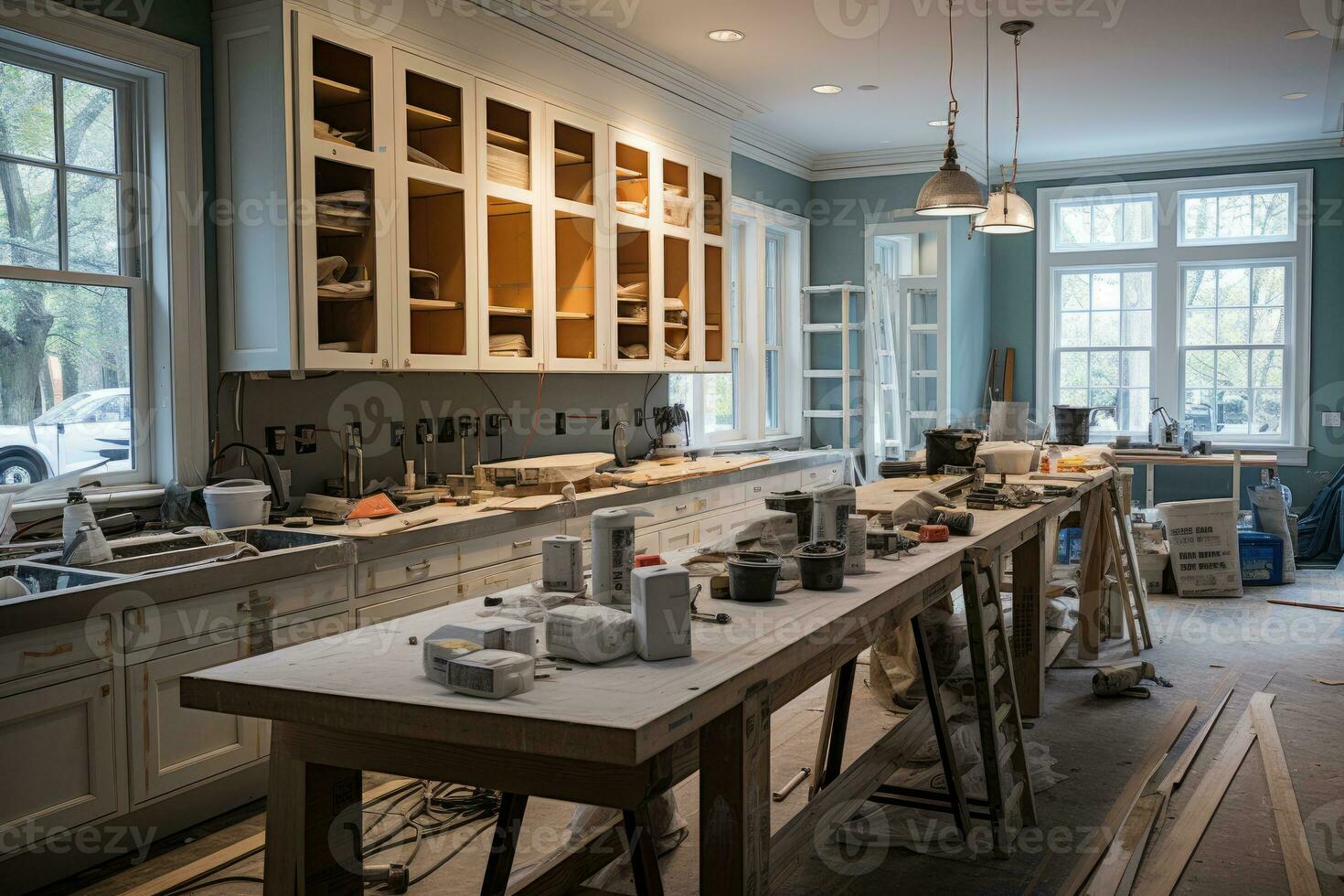 kitchen renovation process repair AI Generated photo