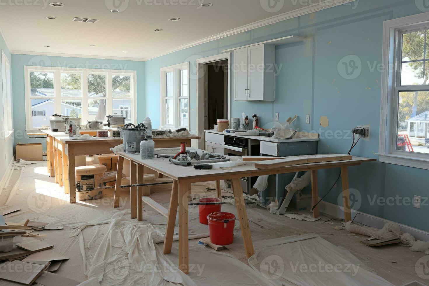 kitchen renovation process repair AI Generated photo