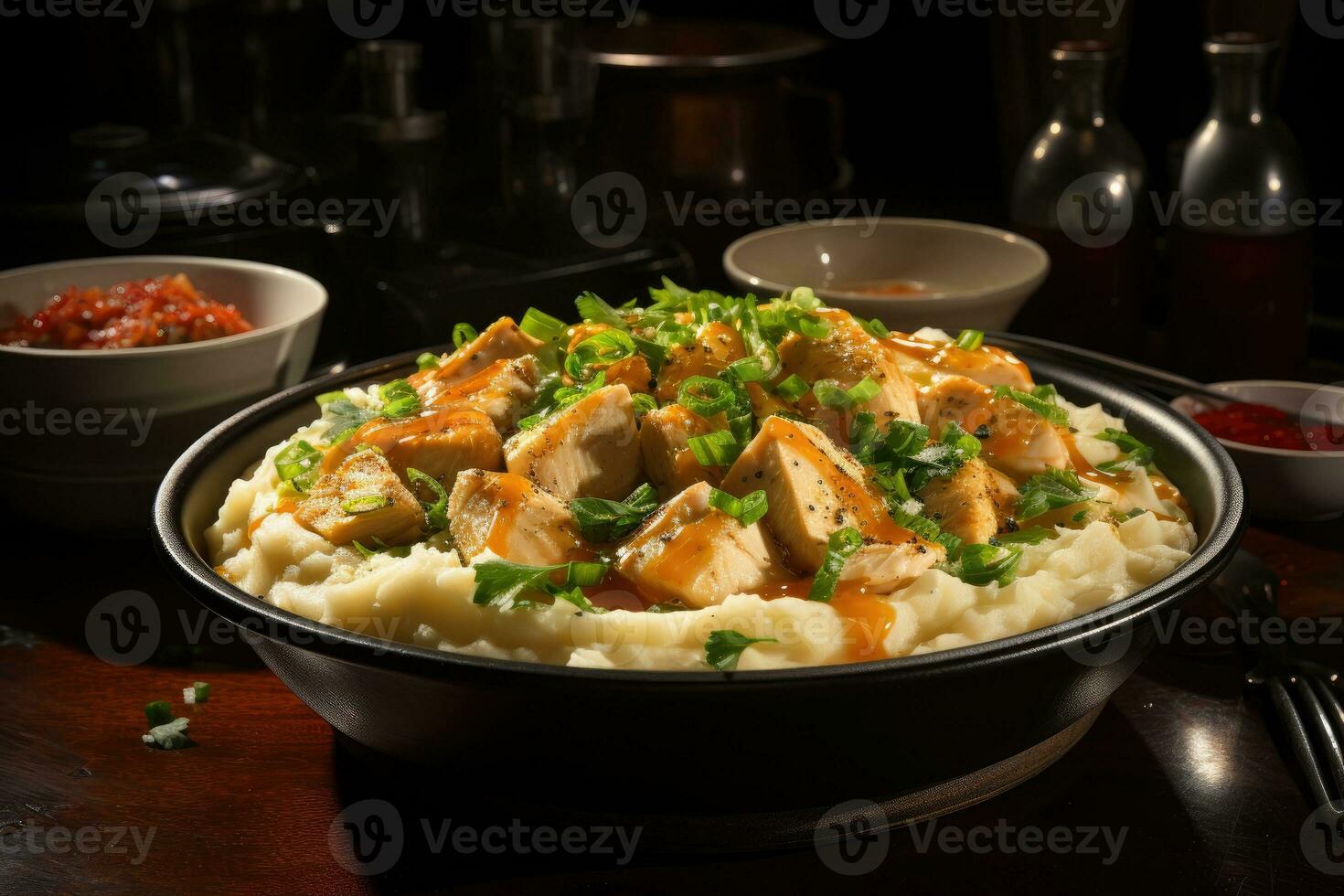 Chicken bisquick and dumplings are ready to be served AI Generated photo