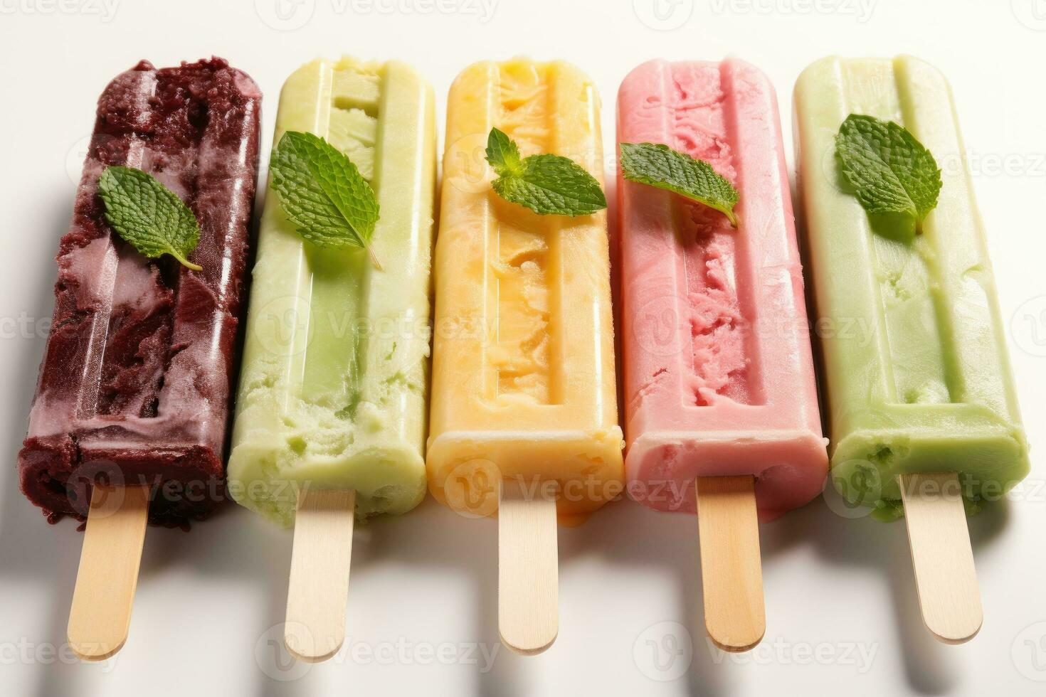 assorted popsicles for summer AI Generated photo