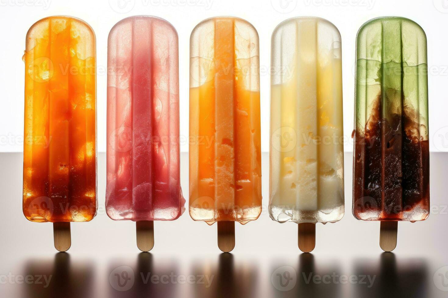 assorted popsicles for summer AI Generated photo