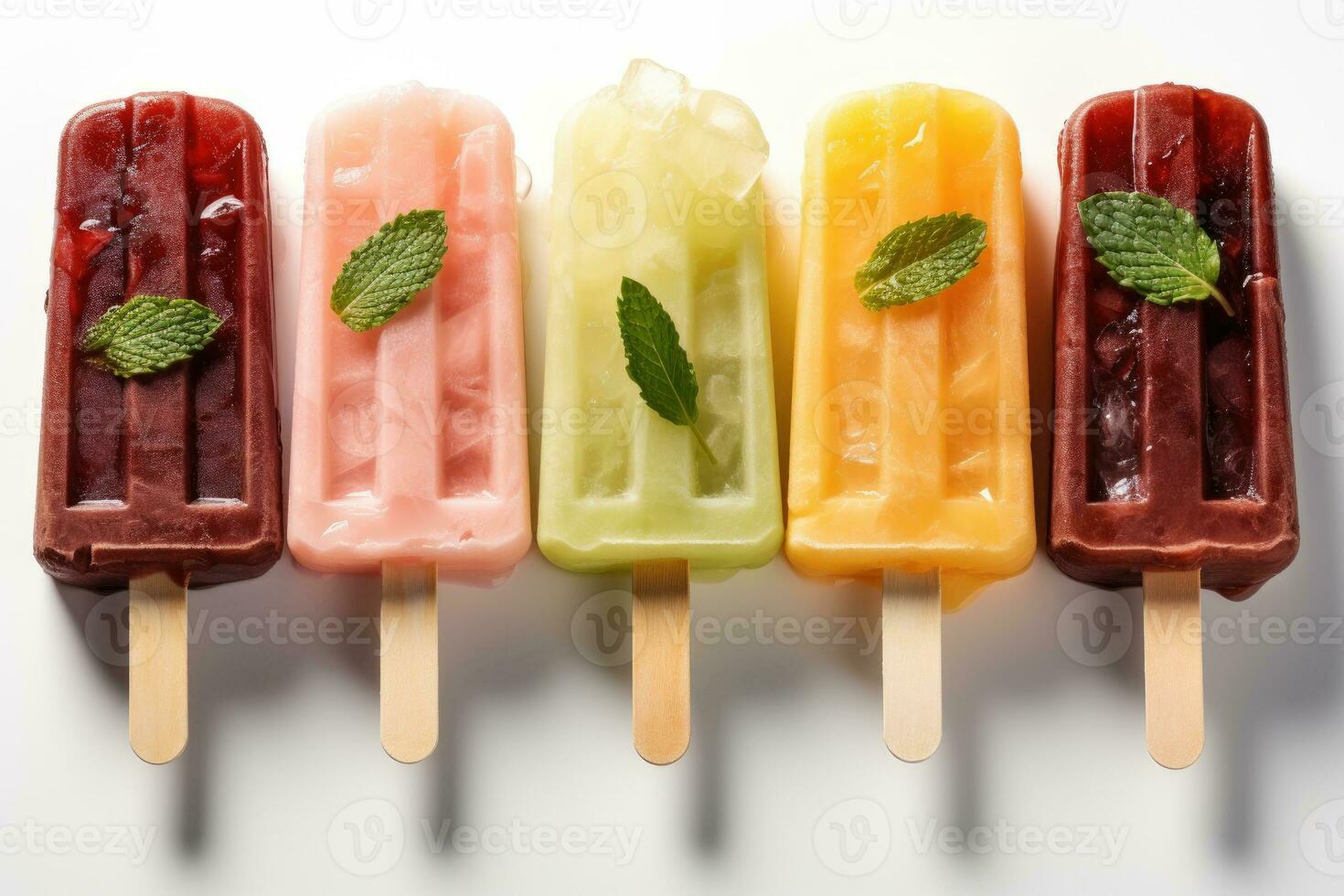 assorted popsicles for summer AI Generated photo