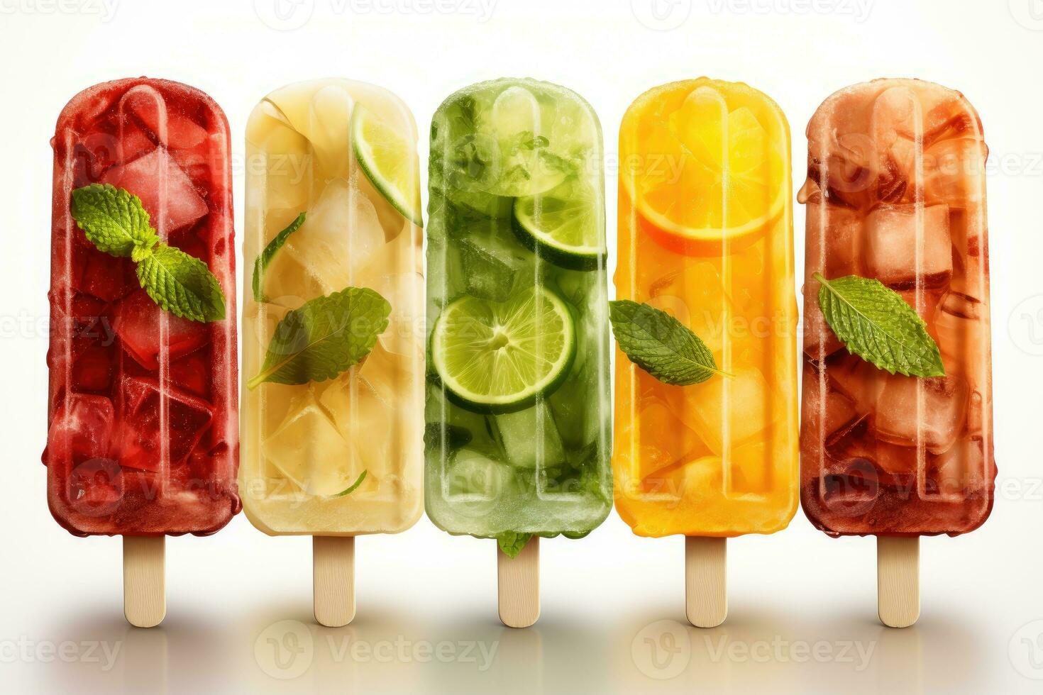 assorted popsicles for summer AI Generated photo