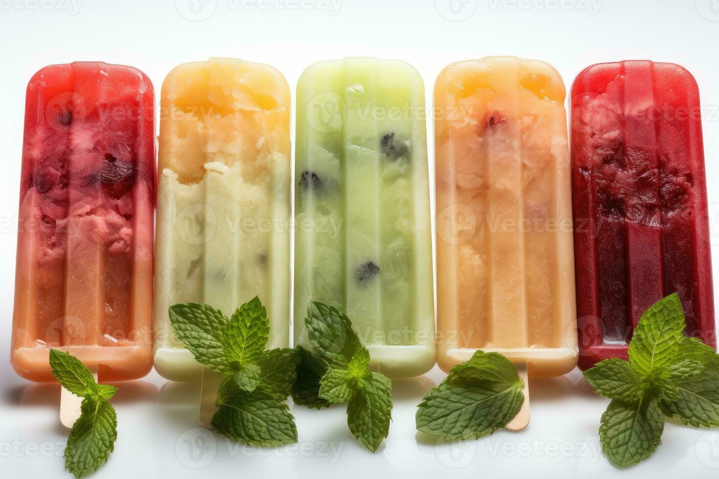 assorted popsicles for summer AI Generated photo