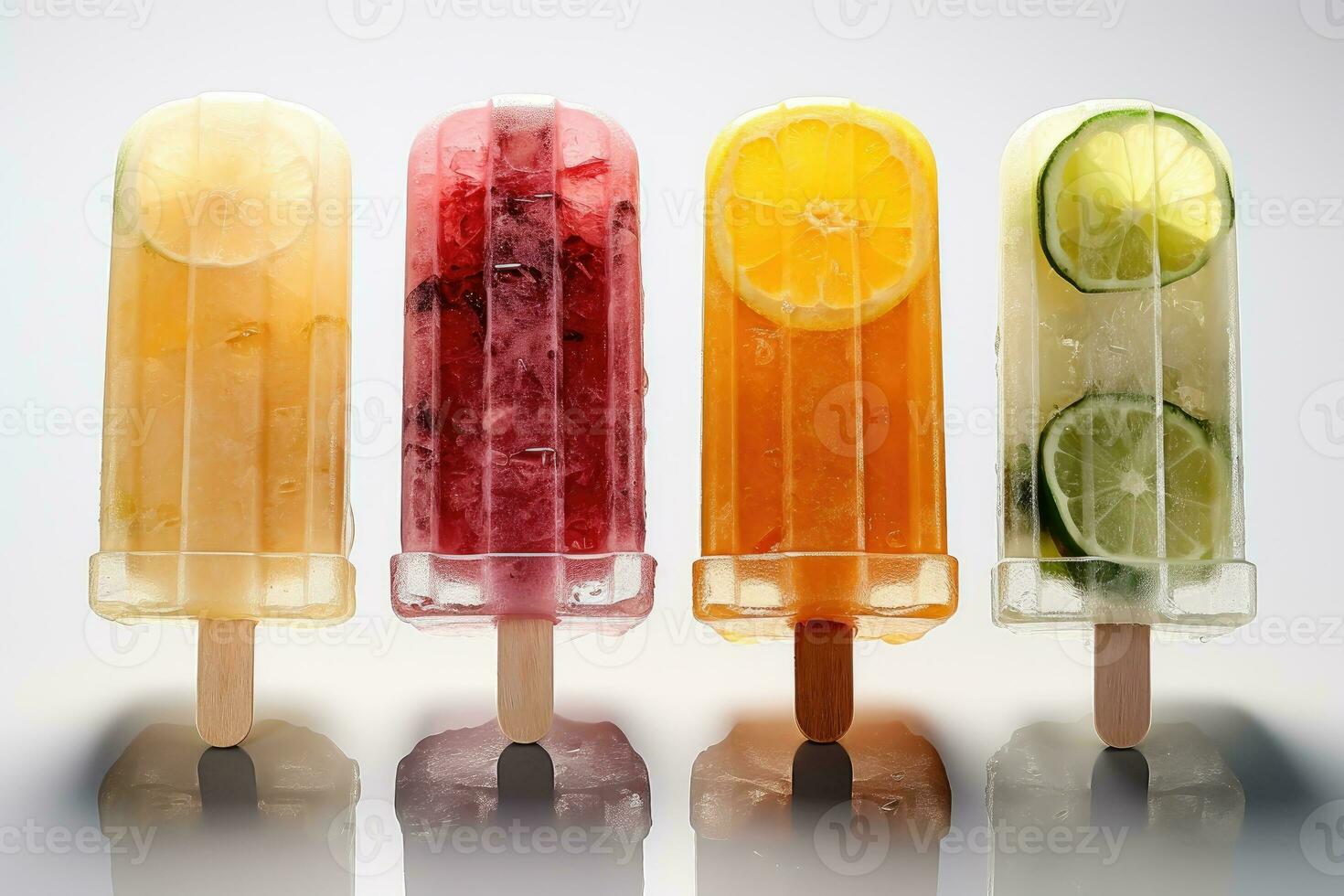 assorted popsicles for summer AI Generated photo