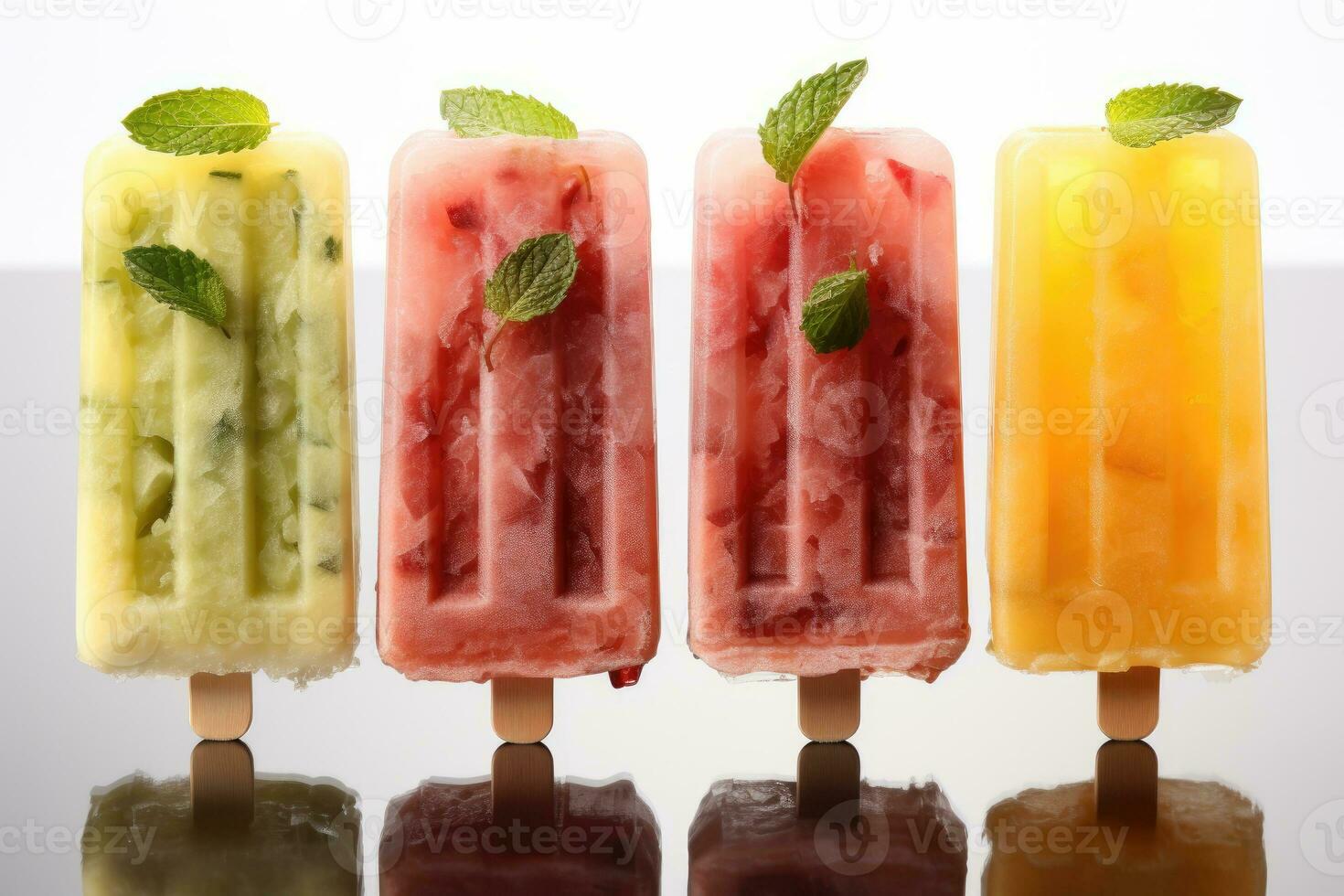 assorted popsicles for summer AI Generated photo