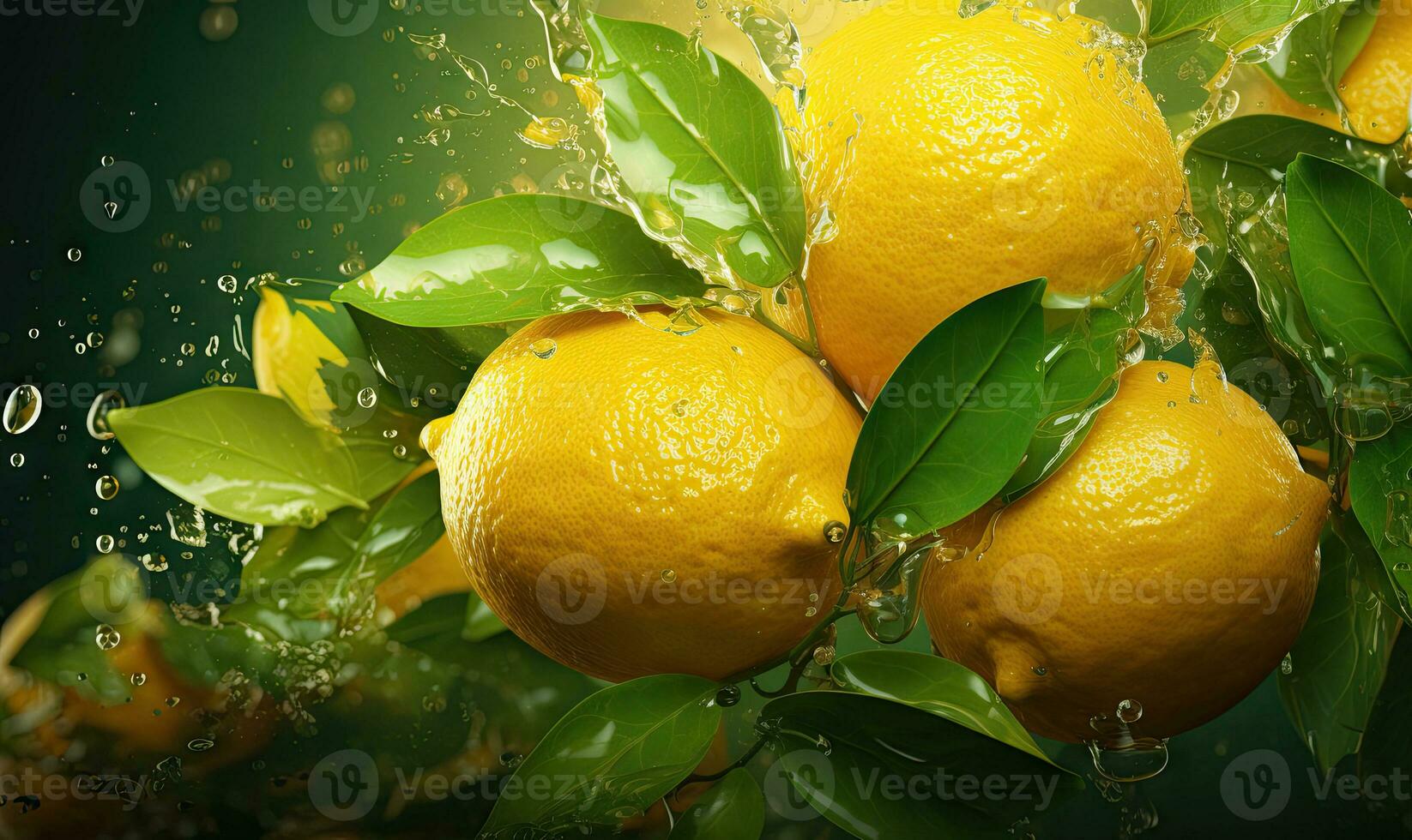 Splashing fresh citrus fruit concept. AI Generative photo