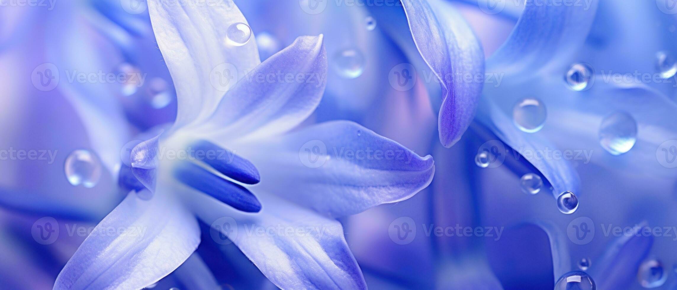 Intricate macro shot of a Bluebell flower. AI Generative photo