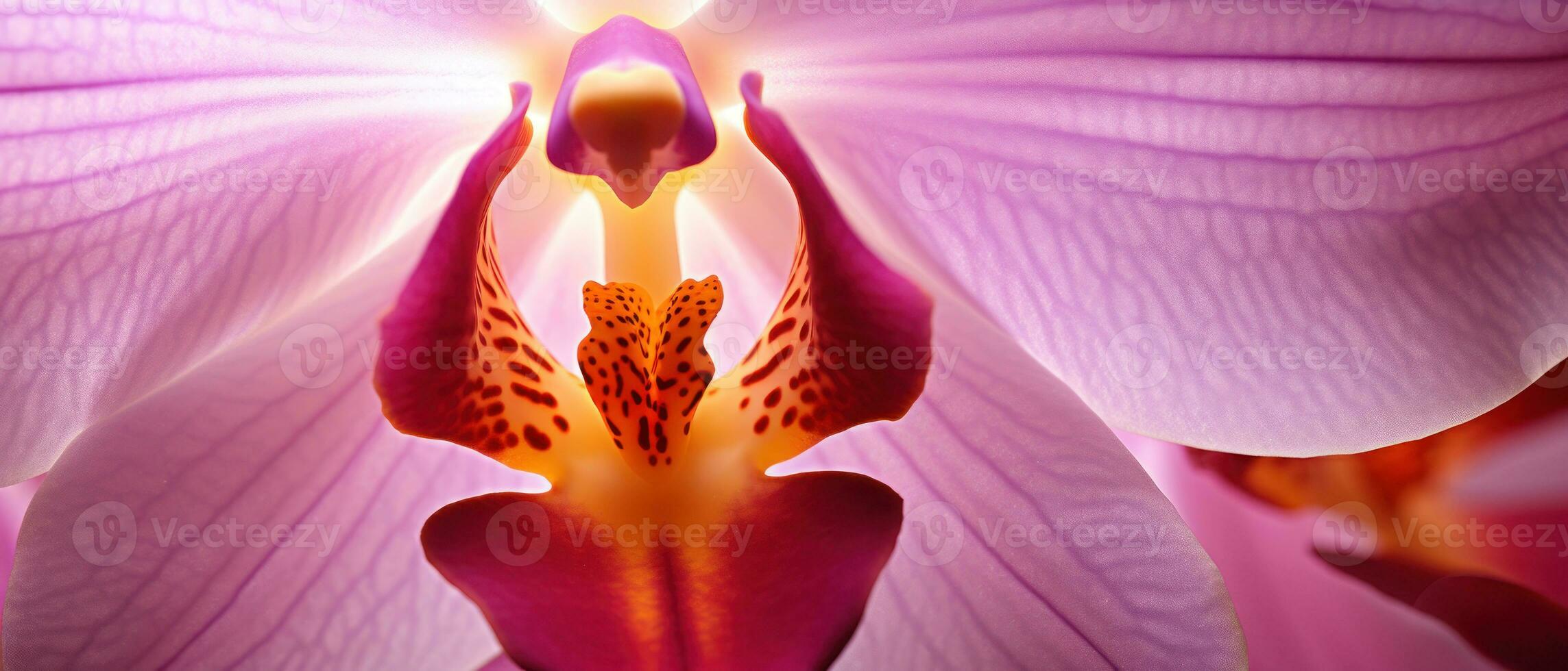 Macro capture of an orchid's texture. AI Generative photo