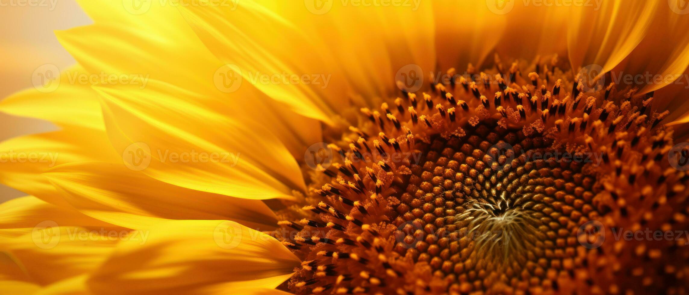 Close-up view of sunflower texture. AI Generative photo