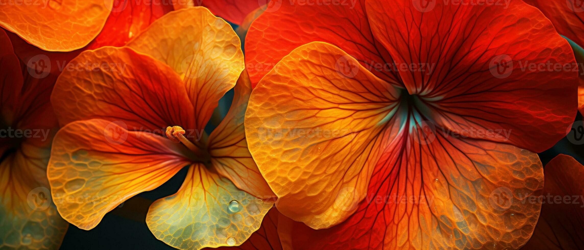 Striking macro capture of a Nasturtium flower. AI Generative photo