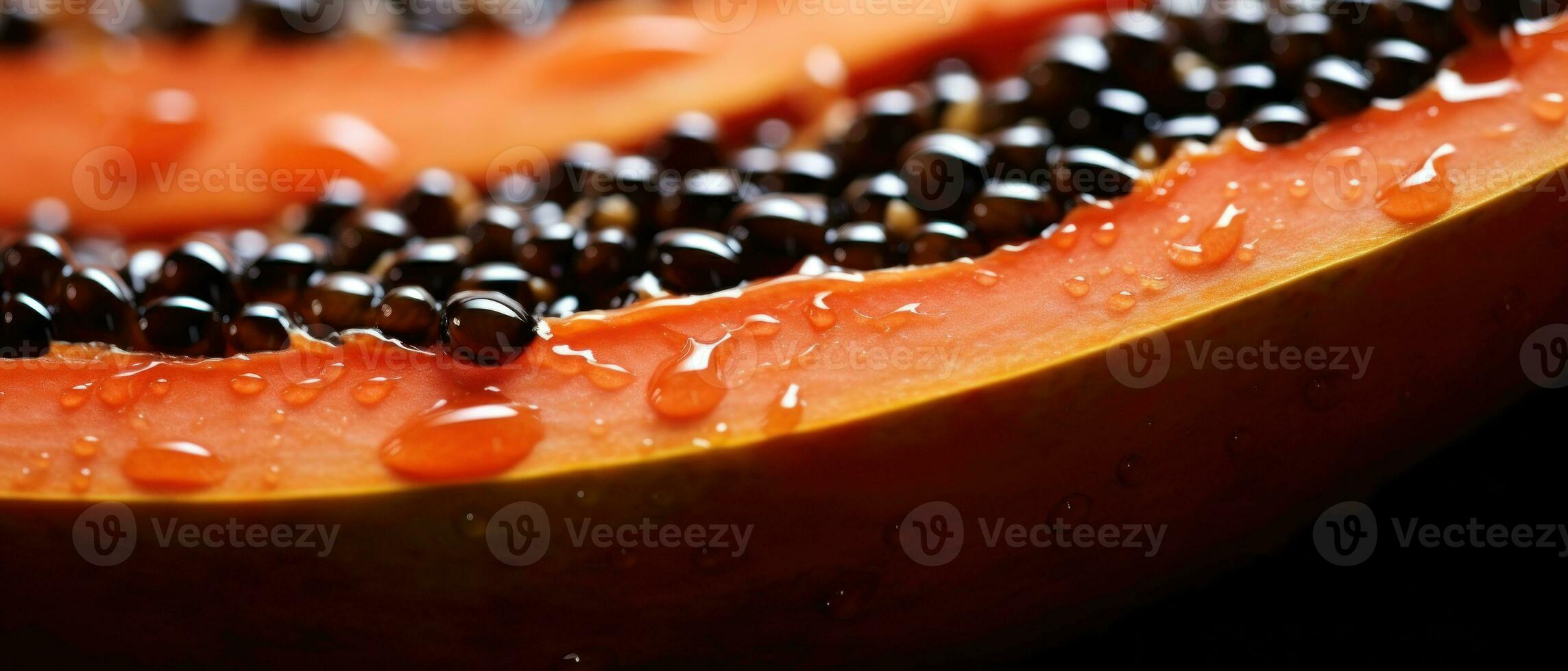 Macro view of papaya. AI Generative photo