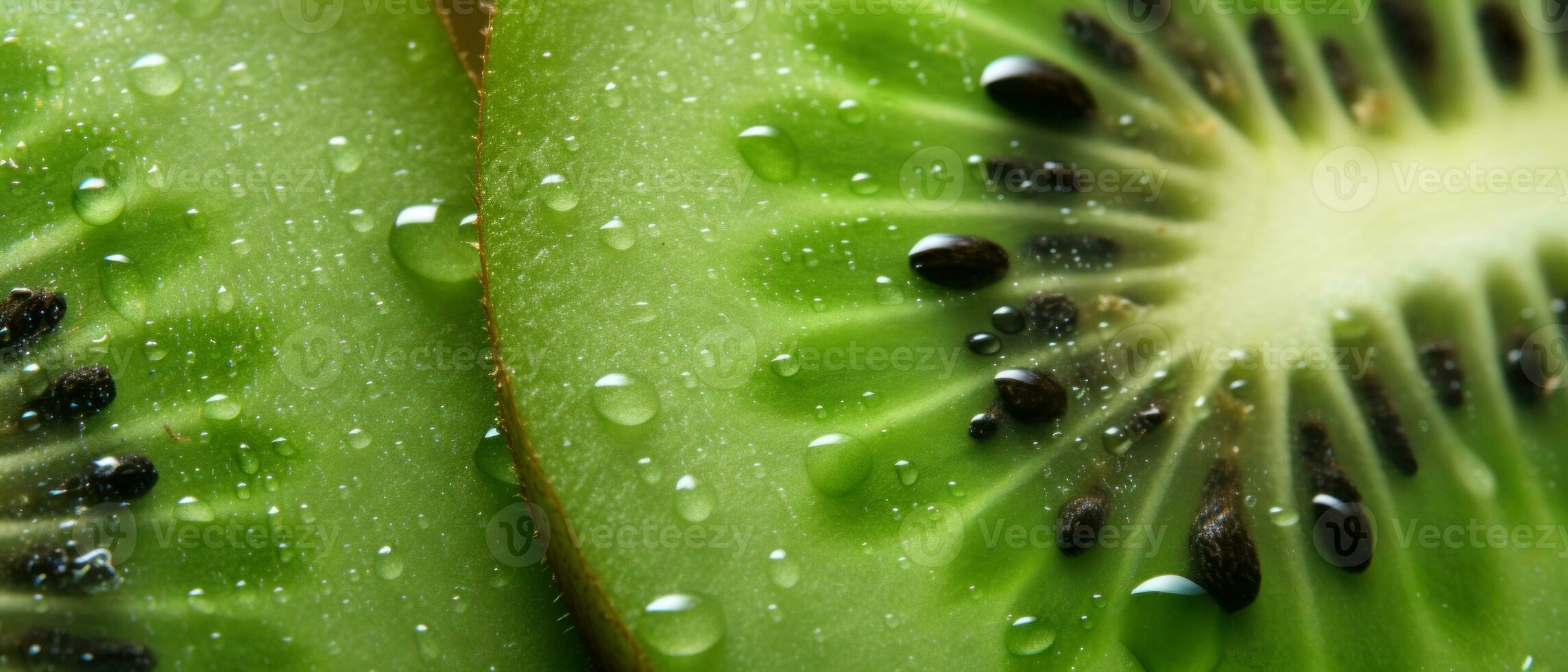 Detailed macro view of juicy kiwi pulp. AI Generative photo