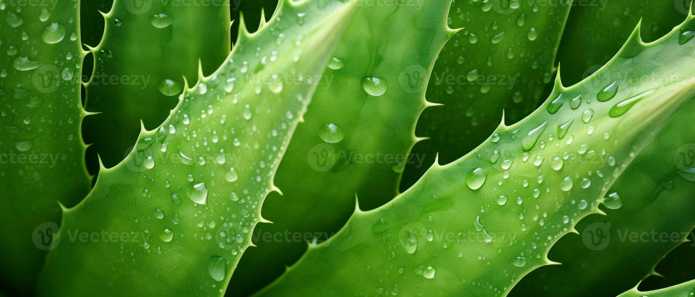 Macro shot of aloe vera. AI Generative photo