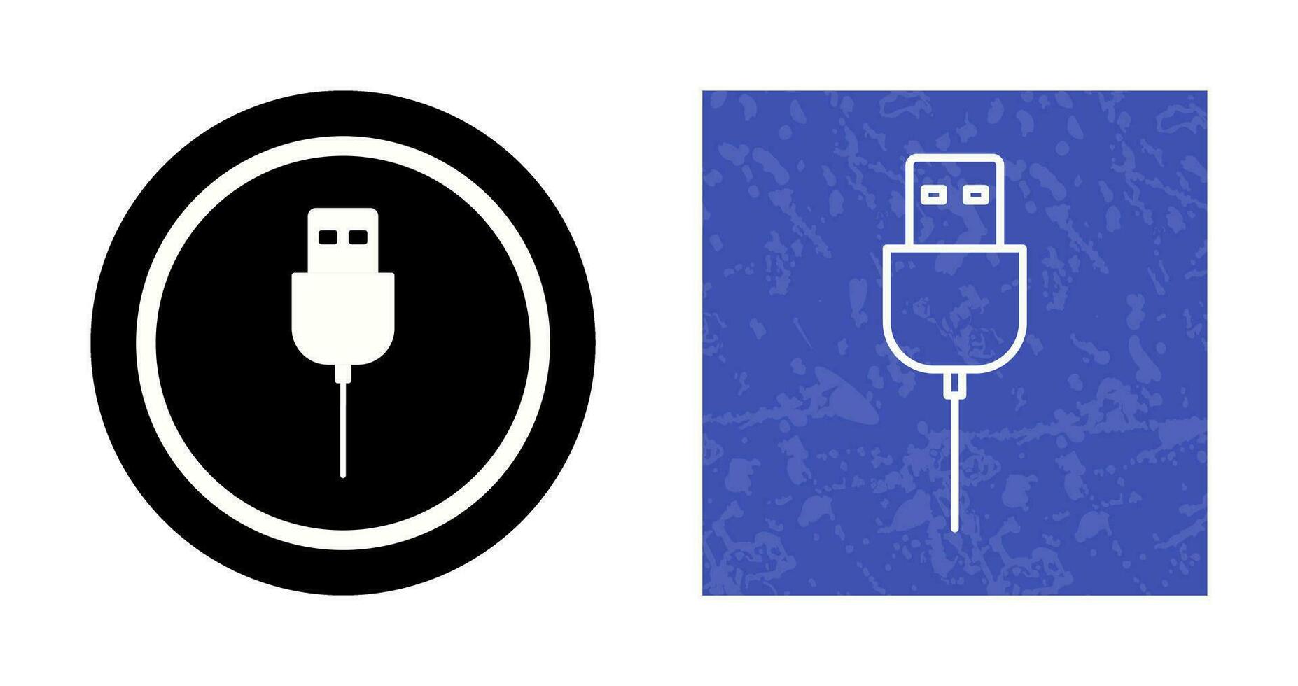 icono de vector de cable usb único