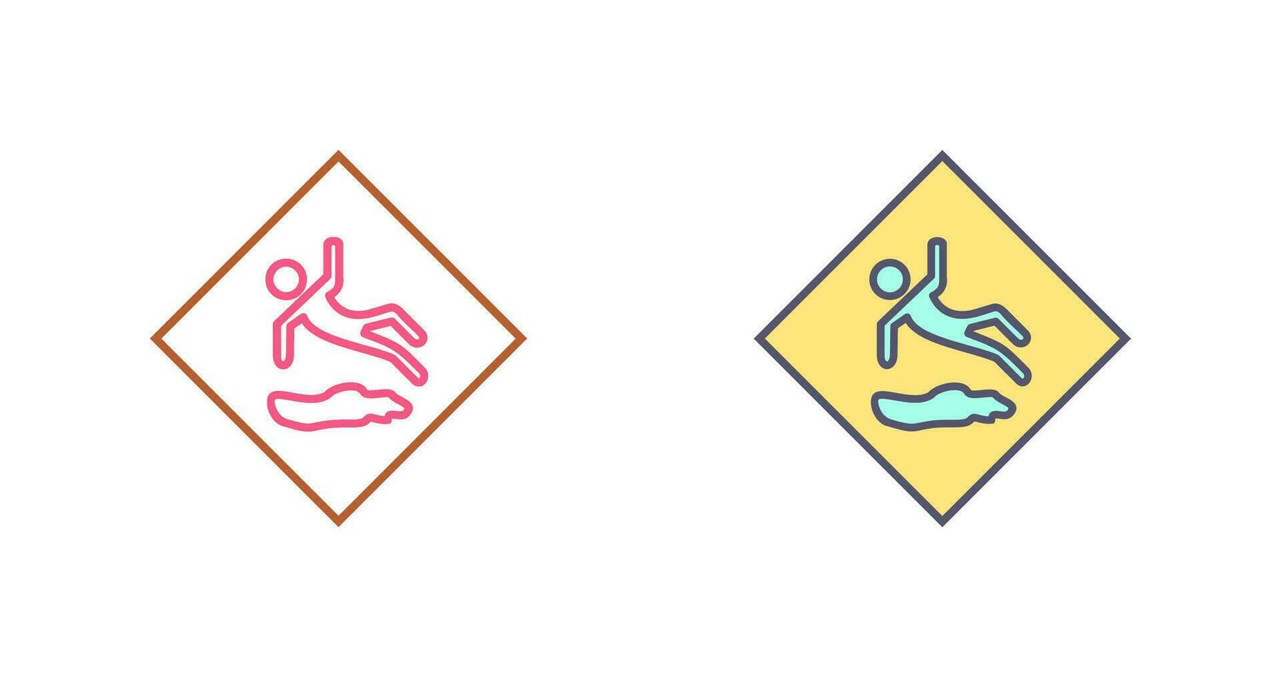 Danger of Slipping Vector Icon