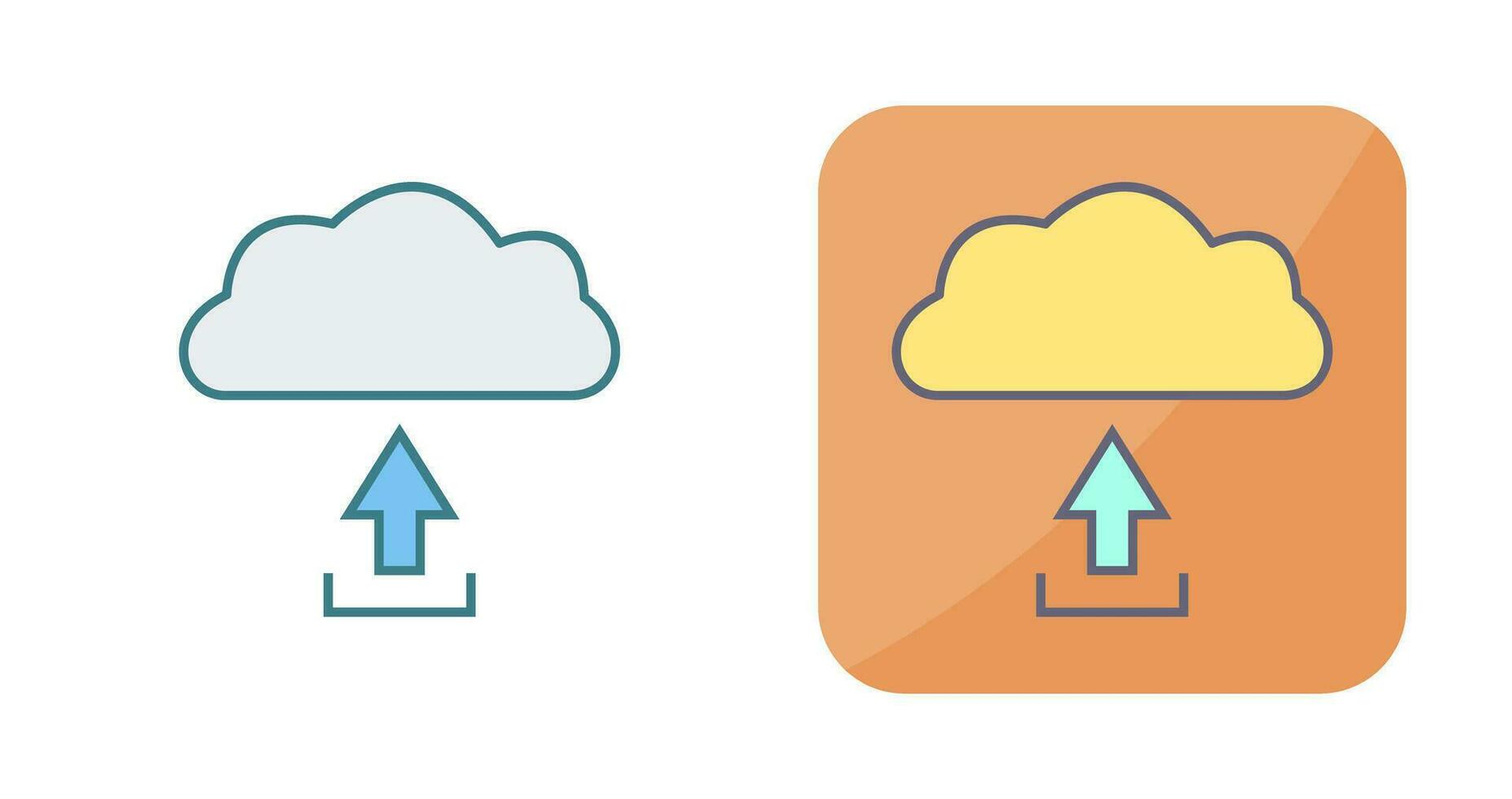 icono de vector de carga única en la nube